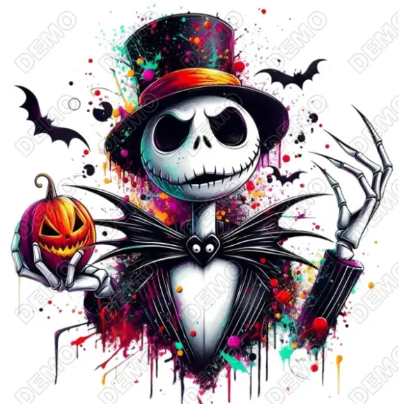 Jack Skellington Pumpkin DTF  Iron on Transfer