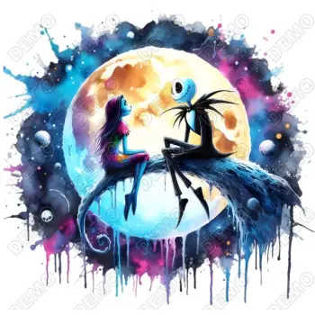 Jack Skellington and Sally  DTF Iron on Transfer
