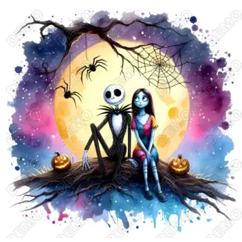 Jack Skellington and Sally  DTF Iron on Transfer N10