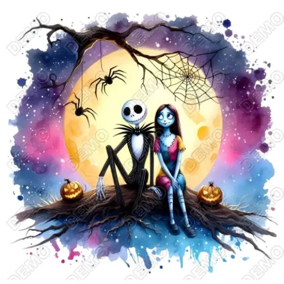 Jack Skellington and Sally  DTF Iron on Transfer N10