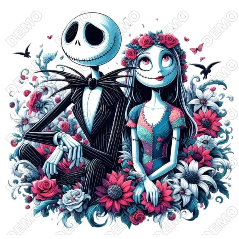 Jack Skellington and Sally  DTF Iron on Transfer N23