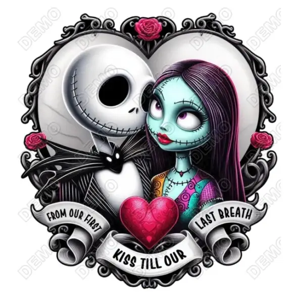 Jack Skellington and Sally  DTF Iron on Transfer N3