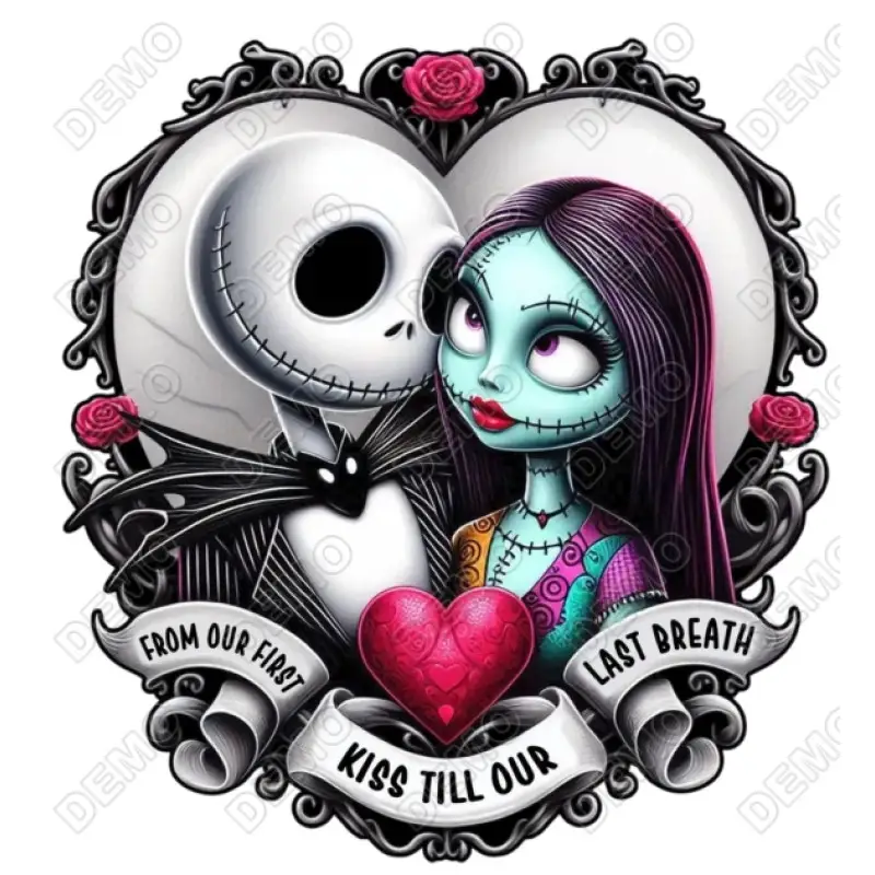 Jack Skellington and Sally DTF Iron on Transfer N3 Jack Skellington and Sally DTF Iron on Transfer N3