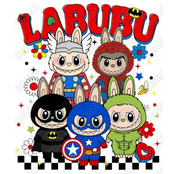 Labubu Halloween Super Hero DTF  Iron on Transfer