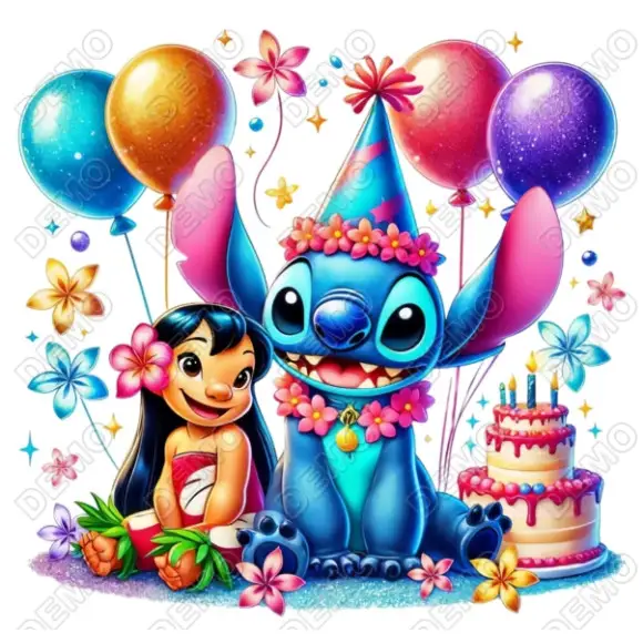 Lilo and Stitch Birthday  DTF Iron on Transfer N9
