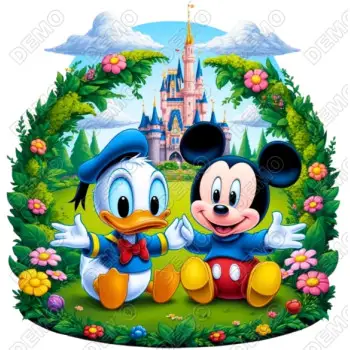 Mickey Mouse and Duck  DTF Iron on Transfer 