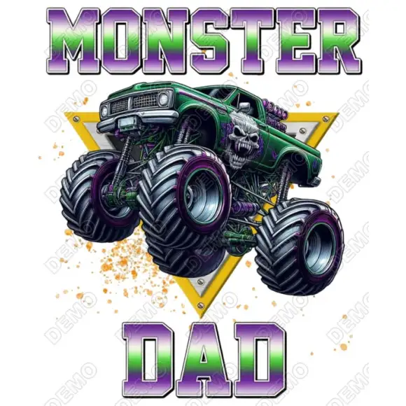 Monster Truck Dad DTF Iron on Transfer Monster Truck Dad DTF Iron on Transfer