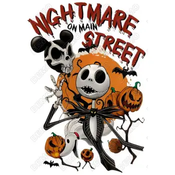 Nightmare on Main Street  Skellington  DTF  Iron on Transfer 
