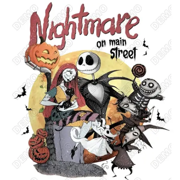 Nightmare on Main Street  Skellington  DTF  Iron on Transfer N8