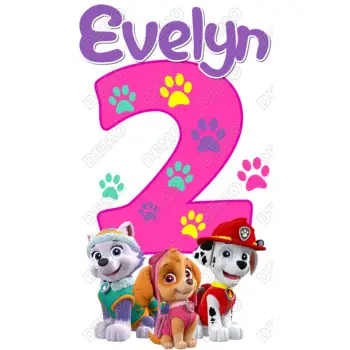 Paw Patrol Birthday Girl   Personalized  DTF  Shirt Iron on Transfer 