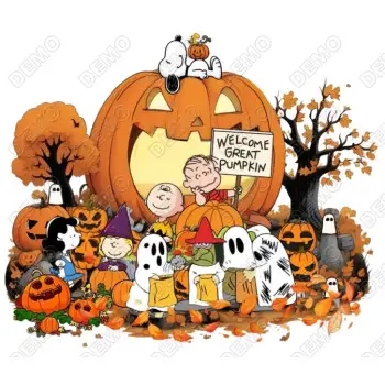 Peanuts Great Pumpkin Halloween DTF Iron on Transfer 