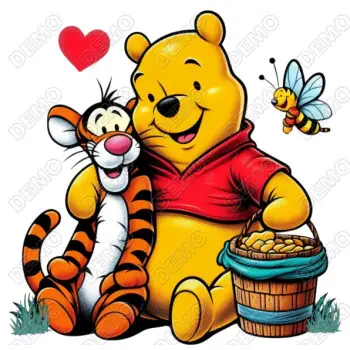 Pooh with Tiger  DTF Iron on Transfer 