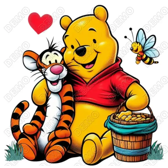 Pooh with Tiger DTF Iron on Transfer Pooh with Tiger DTF Iron on Transfer