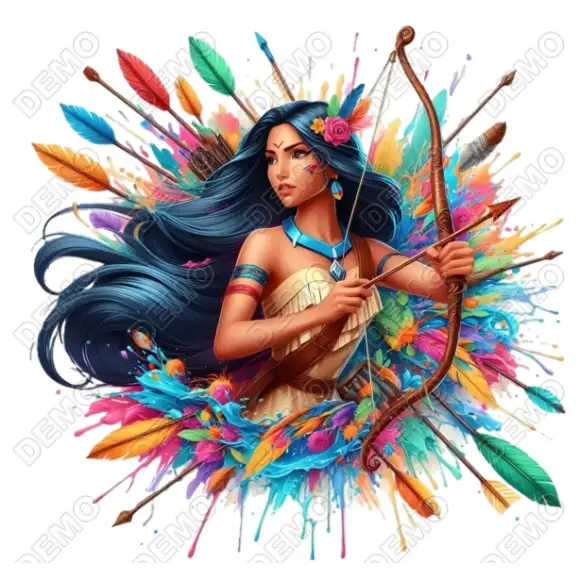 Princess Pocahontas DTF Iron on Transfer N3