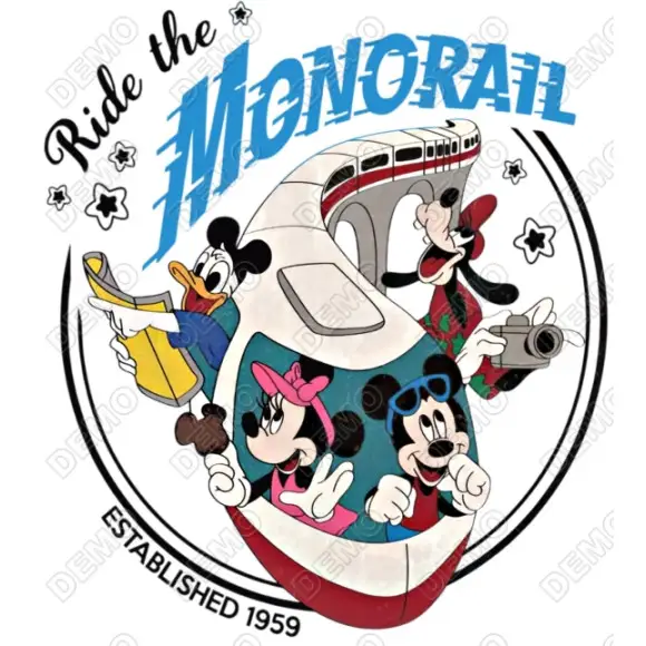Ride the Monorail DTF  Shirt Iron on Transfer