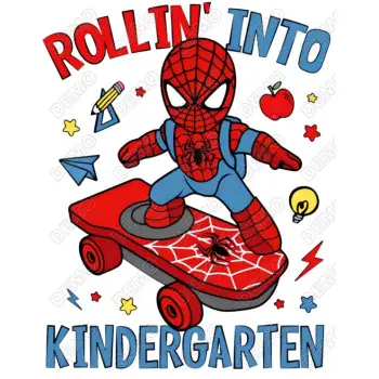 Rollin Into Kindergarten Spider man DTF Iron on Transfer 