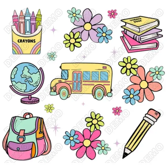 School Bus Back to School  DTF  Iron on Transfer