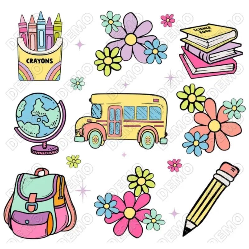 School Bus Back to School  DTF  Iron on Transfer