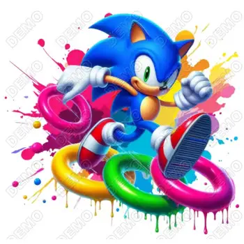Sonic  Rings  DTF  T Shirt Iron on Transfer N9
