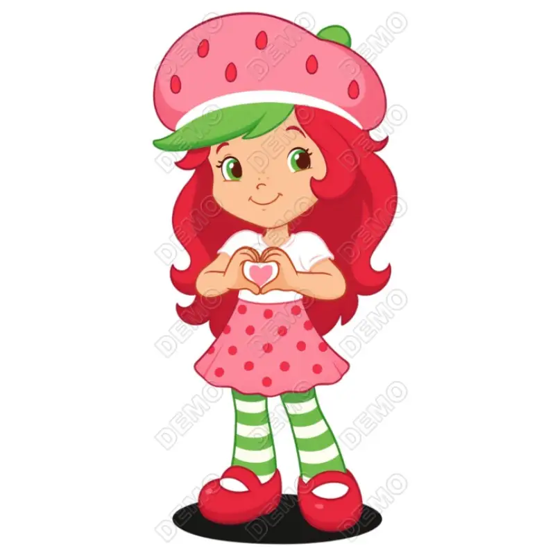 Strawberry Shortcake Heart DTF Iron on Transfer Strawberry Shortcake Heart DTF Iron on Transfer