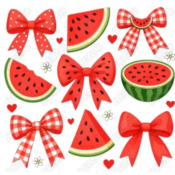 Watermelon Bow DTF Iron on Transfer 