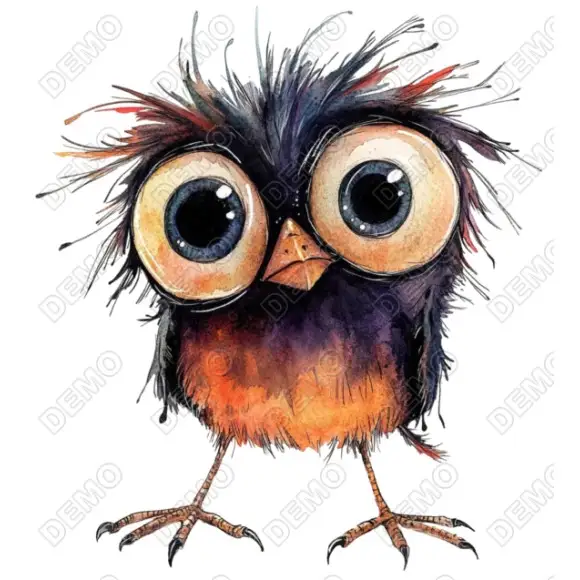 Whimsical  Bird  DTF Iron on Transfer N4