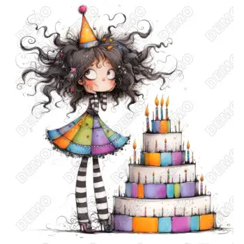 Whimsical  Fairy Birthday DTF Iron on Transfer 