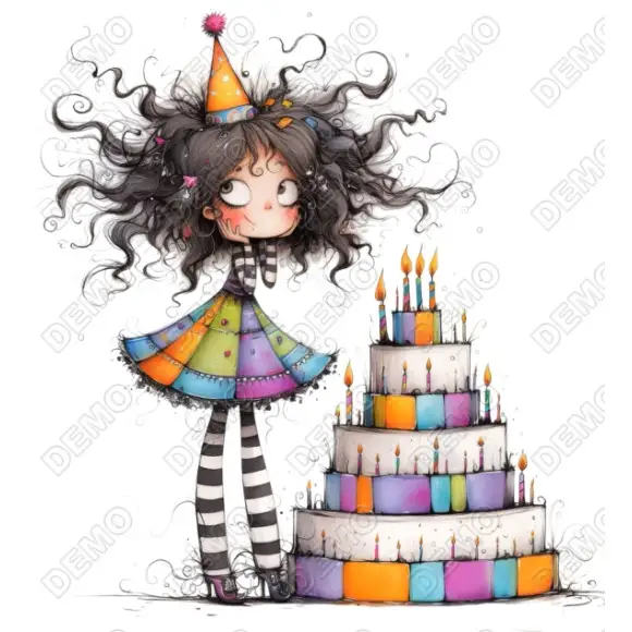 Whimsical  Fairy Birthday DTF Iron on Transfer