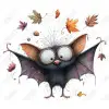 Whimsical  Halloween Bat  DTF Iron on Transfer 