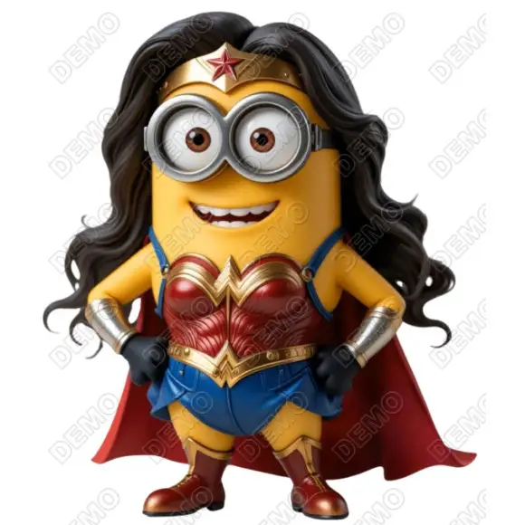 Wonder Woman Minion DTF Shirt Iron on Transfer