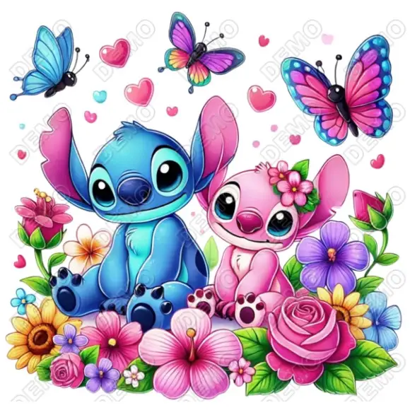 Angel and  Stitch Iron on Transfer DTF  N9