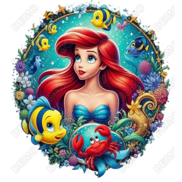 Ariel  Mermaid   Nemo DTF  Shirt Iron on Transfer