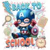 Back to School   Captain America   DTF Iron on Transfer 
