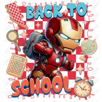 Back to School  Iron Man  DTF Iron on Transfer 