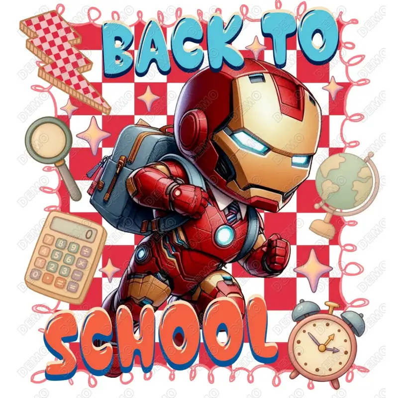 Back to School Iron Man DTF Iron on Transfer Back to School Iron Man DTF Iron on Transfer