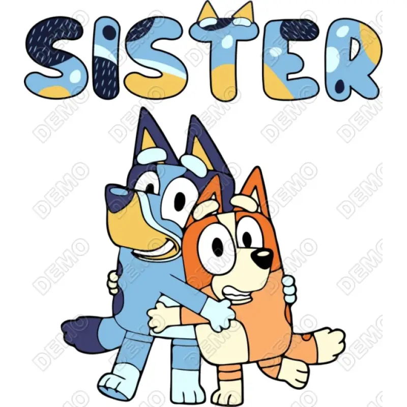 Bluey Sister DTF Iron on Transfer Bluey Sister DTF Iron on Transfer