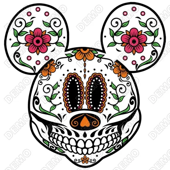Day of the Dead  Disney Día de Muertos Skull DTF   Iron on Transfer