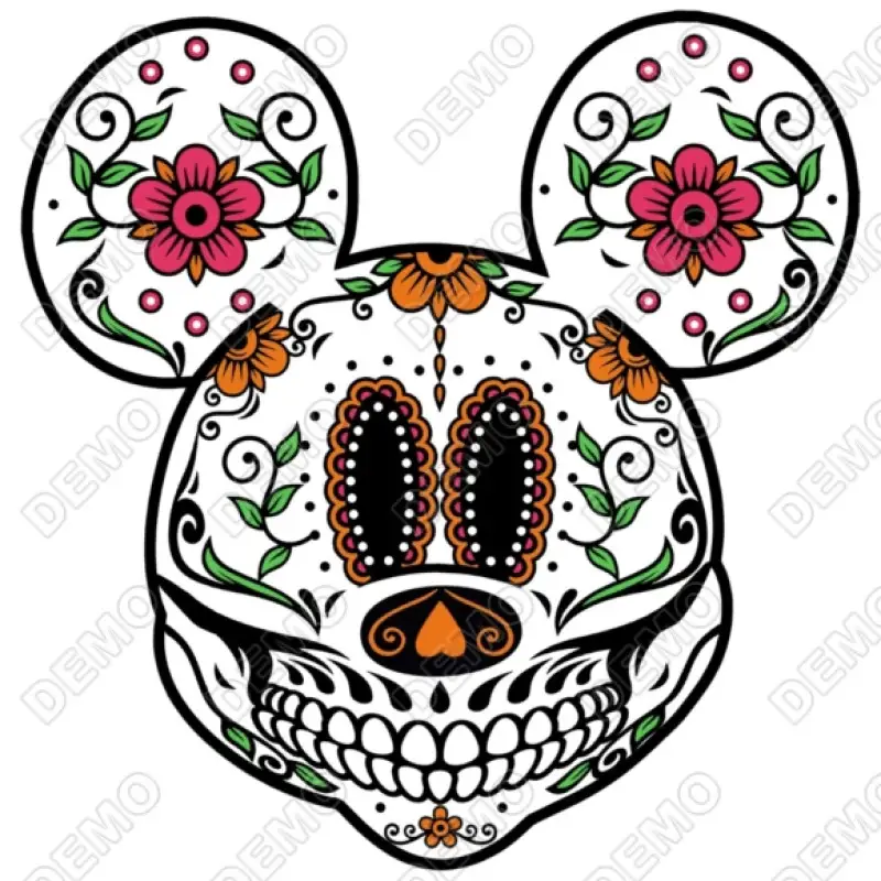 Day of the Dead Disney Día de Muertos Skull DTF Iron on Transfer Day of the Dead Disney Día de Muertos Skull DTF Iron on Transfer