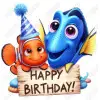 Finding Nemo Happy Birthday   DTF Shirt  Iron on Transfer 