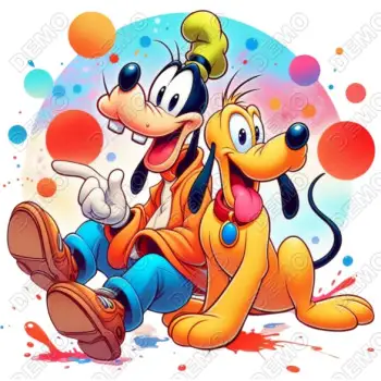 Goofy and Pluto   DTF  Shirt Iron on Transfer 
