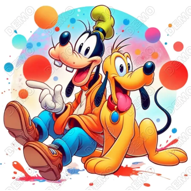 Goofy and Pluto   DTF  Shirt Iron on Transfer