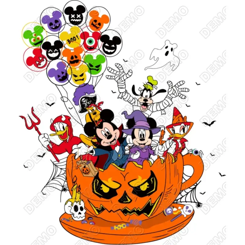 Halloween Disney Characters DTF Shirt Iron on Transfer Halloween Disney Characters DTF Shirt Iron on Transfer