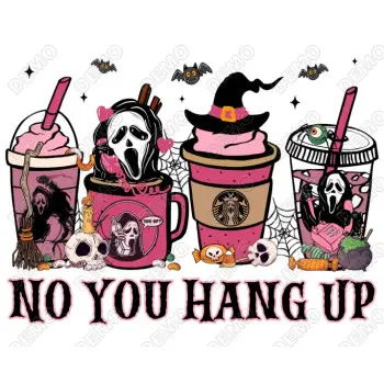 Halloween Scary Coffee DTF  Iron on Transfer 