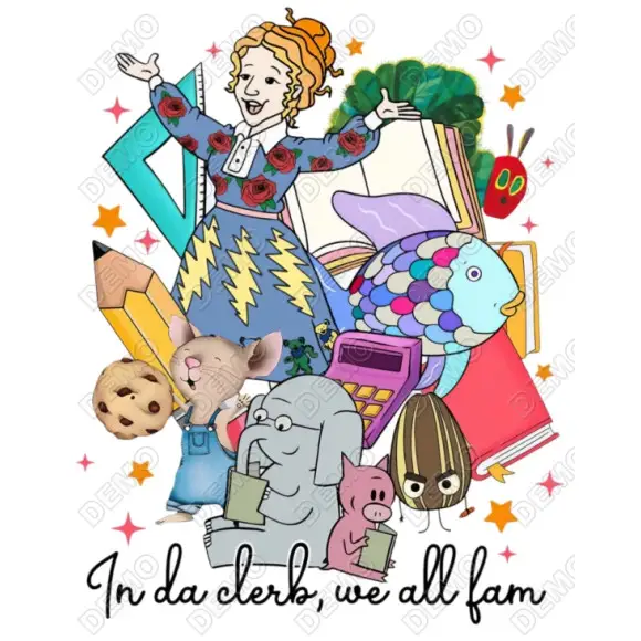 In Da Clerb We All Fam School  DTF Iron on Transfer