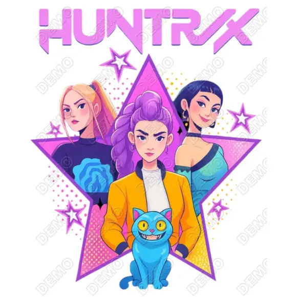 KPop Demon Hunters  Huntrix DTF Iron on Transfer