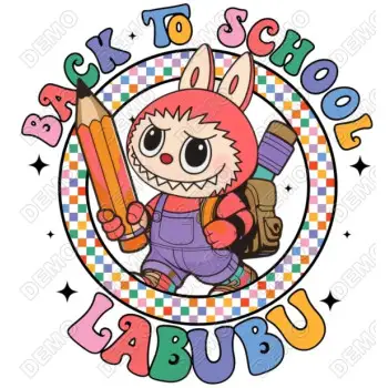 Labubu Back to School DTF  Iron on Transfer  N1
