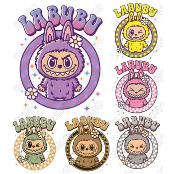 Labubu DTF   Shirt Iron on Transfers set 