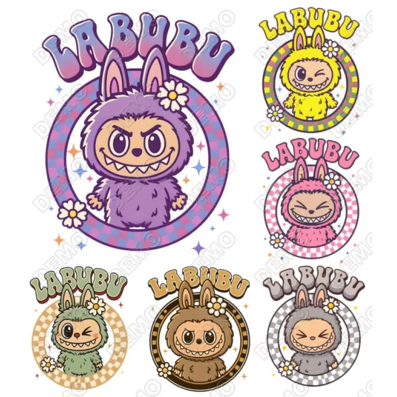 Labubu DTF Shirt Iron on Transfers set Labubu DTF Shirt Iron on Transfers set
