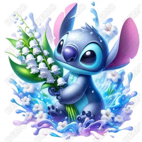 Lily of the valley Stitch  DTF  Iron on Transfer