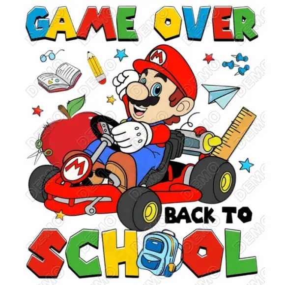 Mario back to School DTF  Iron on Transfer  N3